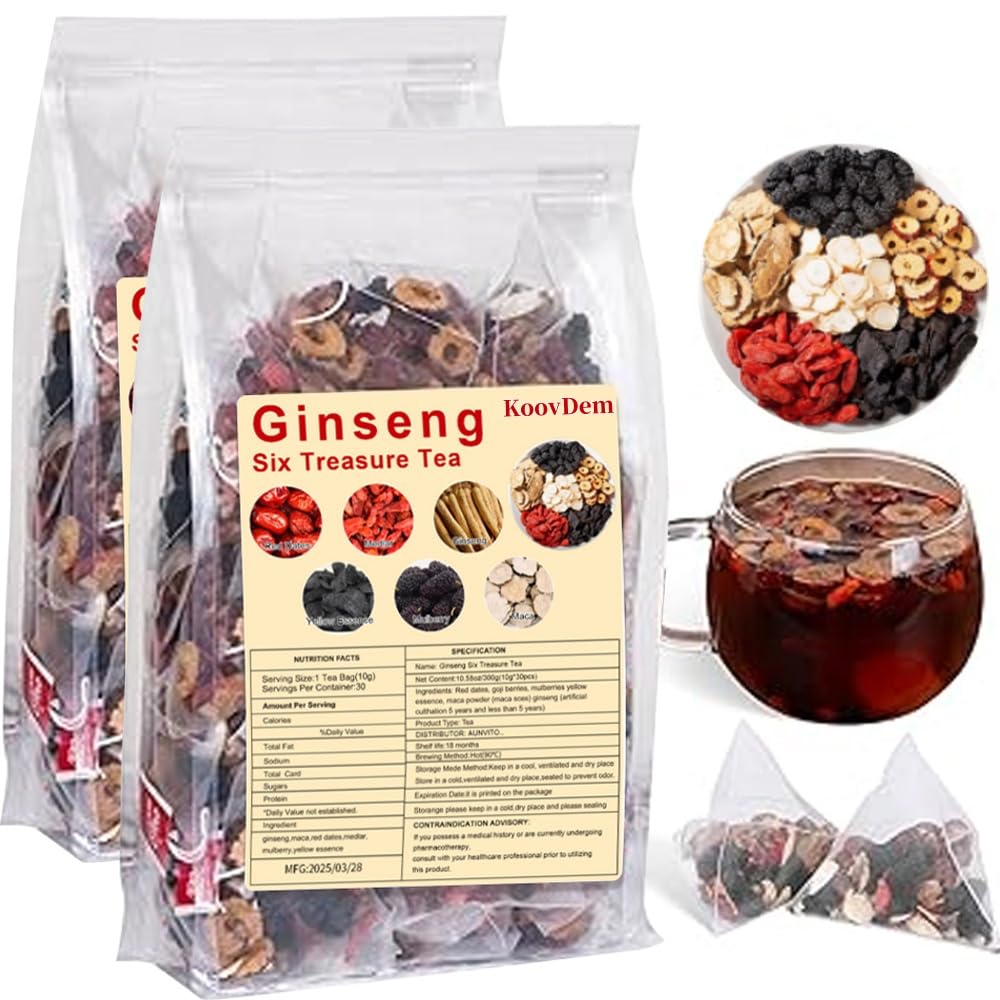 Ginseng Six Treasure Herbal Tea for Energy and Wellness