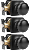 Keyless Passage Door Knobs Matte Black 3 Pack - Sleek Interior
