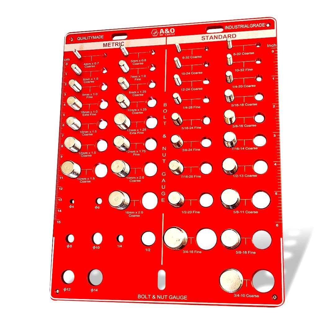 34 Nut and Bolt Thread Checker for Accurate Size Identification