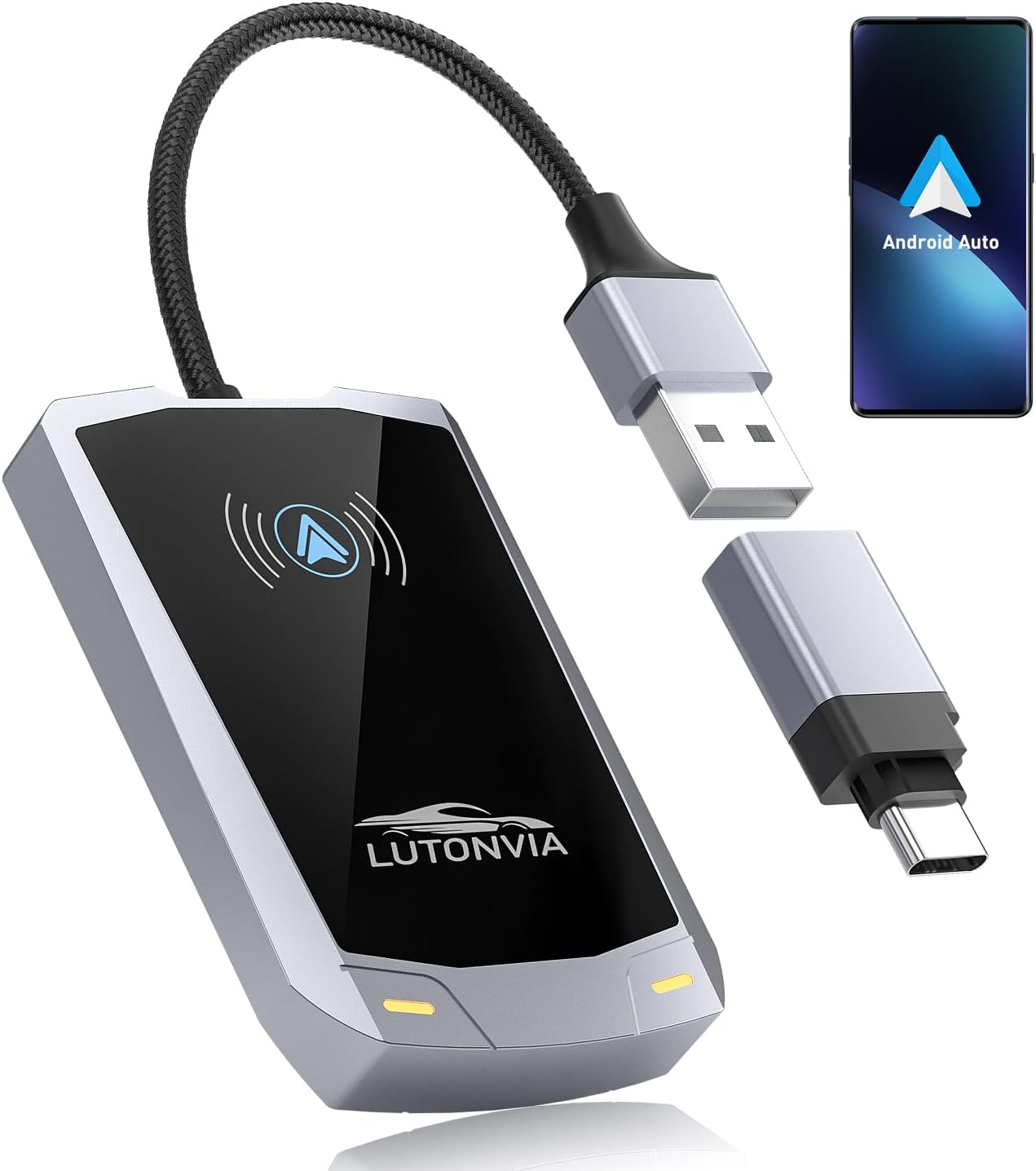 Wireless Android Auto Upgrade, Low Latency, 5.8GHz WiFi, Plug & Play - Bearway