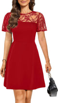Holipick Women's Black Lace A-Line Cocktail Dress - Flattering Fit