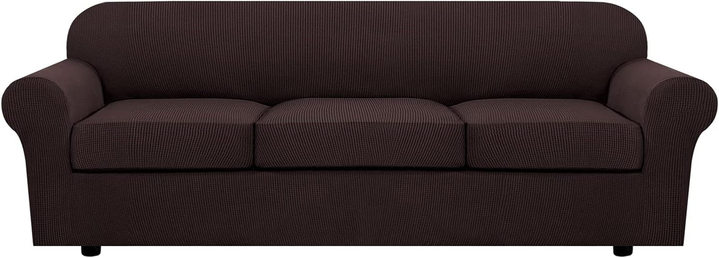 H.VERSAILTEX 4 Piece Stretch Sofa Covers for 3 Cushion Couch