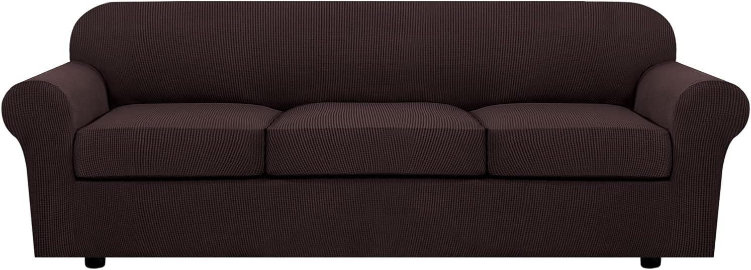 H.VERSAILTEX 4 Piece Stretch Sofa Covers for 3 Cushion Couch