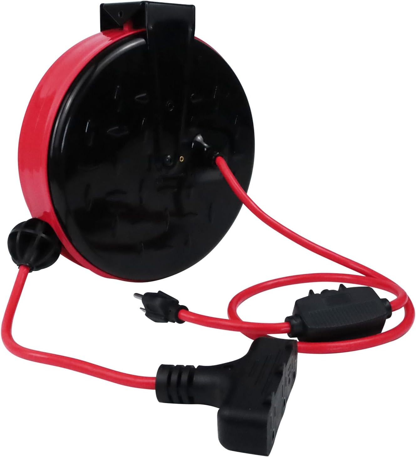 30 Ft Retractable Extension Cord Reel with 3 Outlets for Power