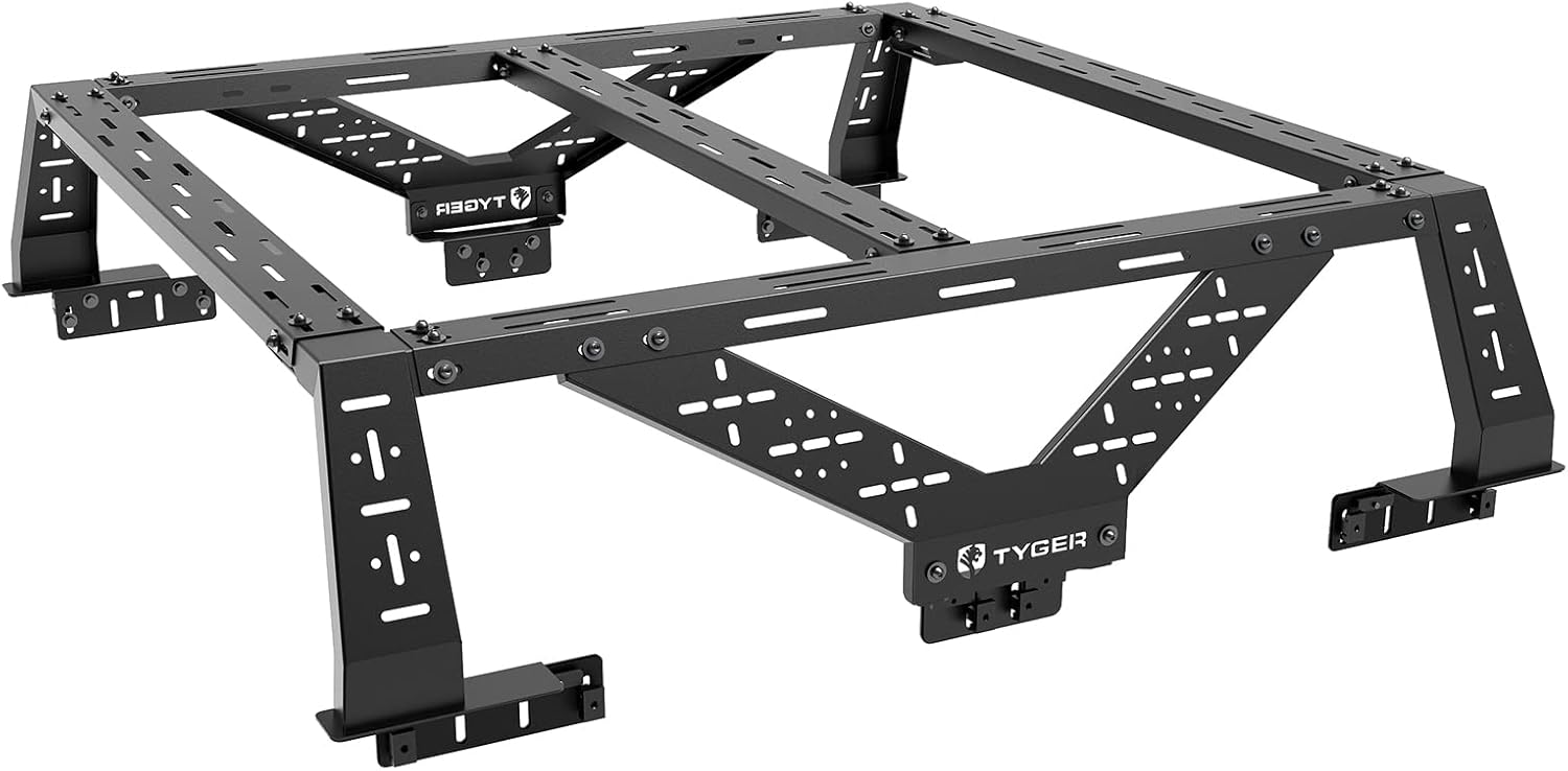 Tyger Auto Overland Bed Rack | Fits Ram, Ford, Chevy, Titan | TG-BK2U55637 | Black