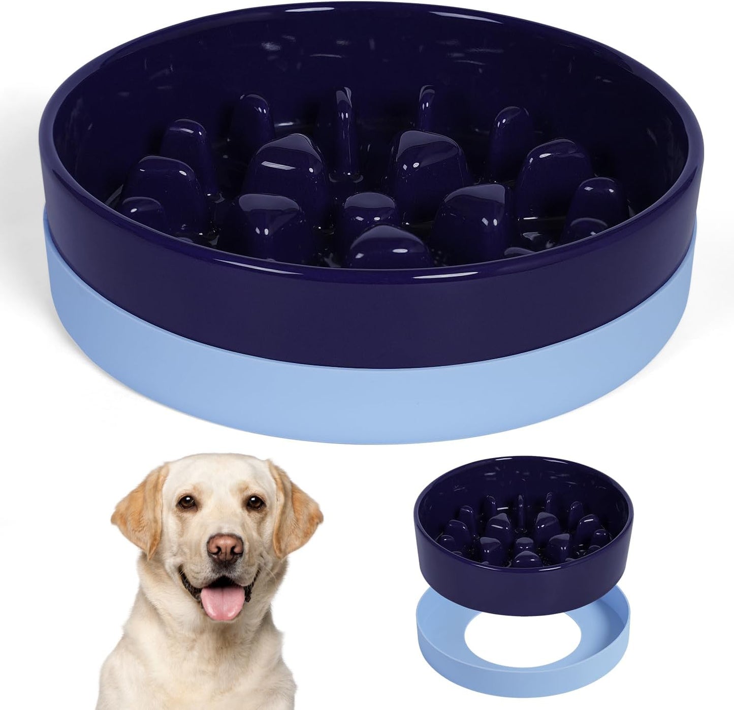 Sted Ceramic Slow Feeder Dog Bowls for Healthy Eating Habits