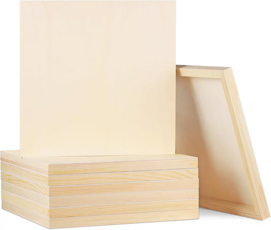 Aodaer 8 Pack Wood Panels for Art Crafts and DIY Projects
