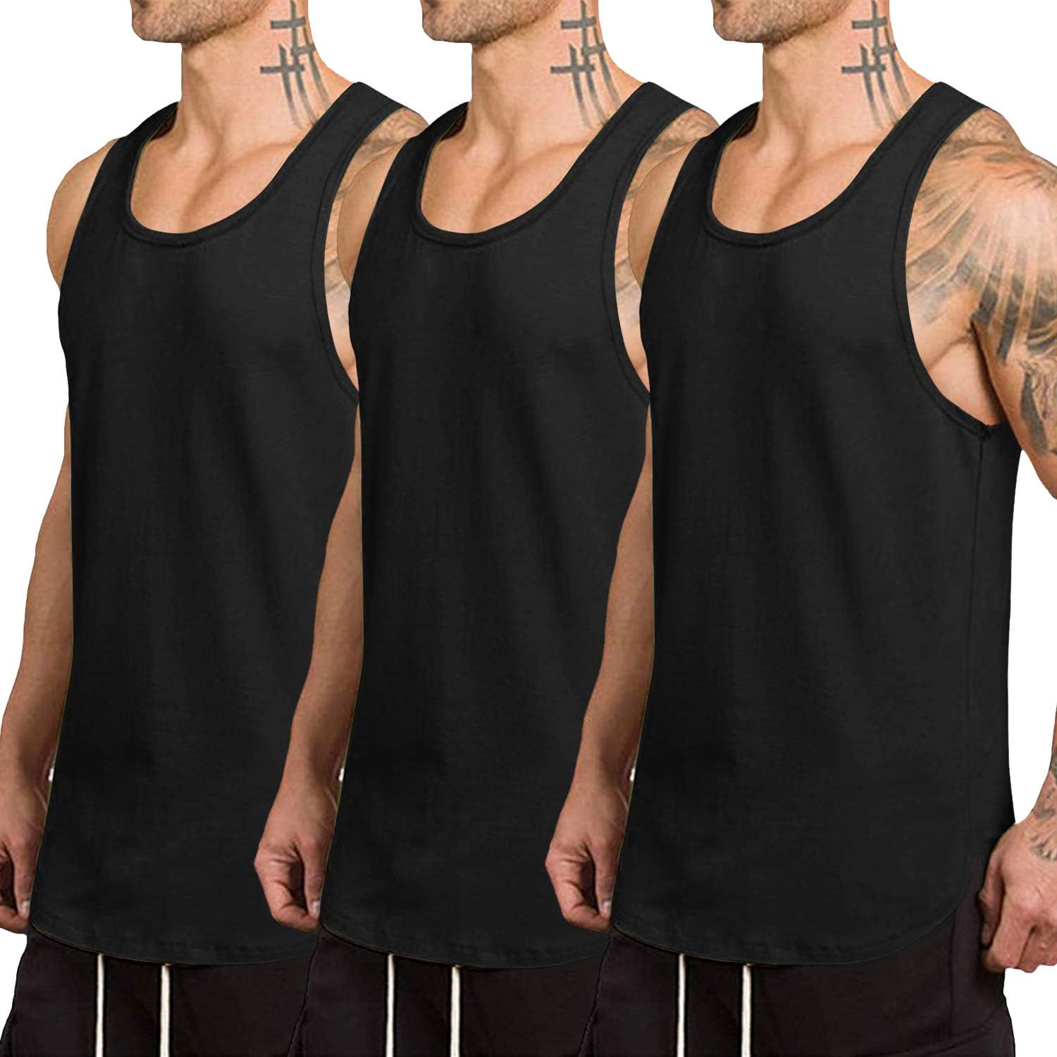 COOFANDY Men's Quick Dry Workout Tank Top 3 Pack for Fitness