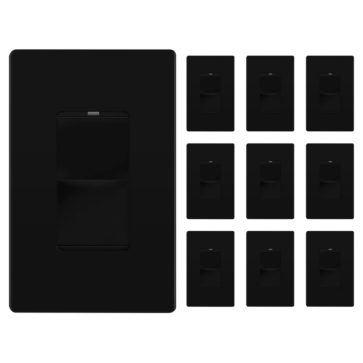 LIDER Minimalist Matte Finish Lighted Decorator Switch 10 Pack