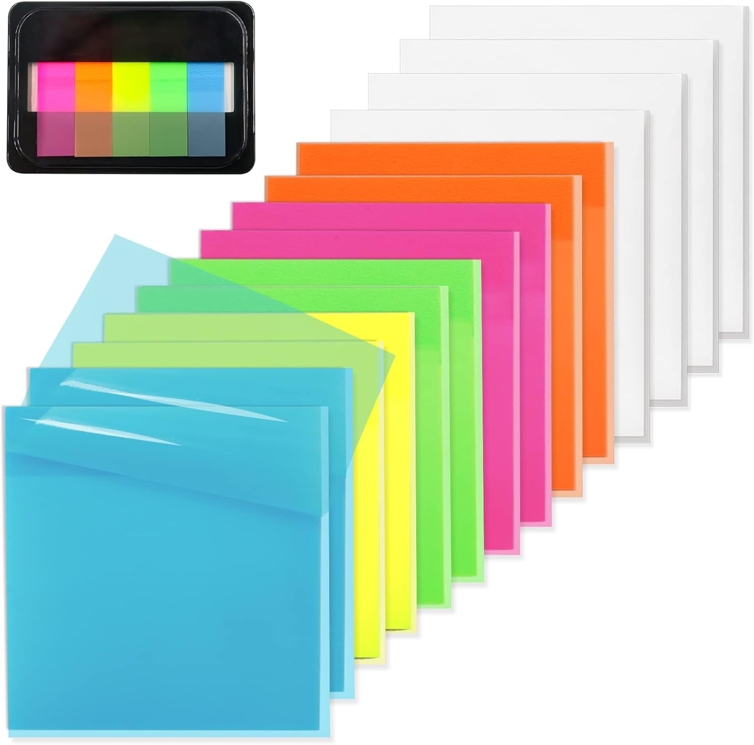 800 Transparent Sticky Notes - Clear, Self-Adhesive, 3x3 Inch - Organize Efficiently!