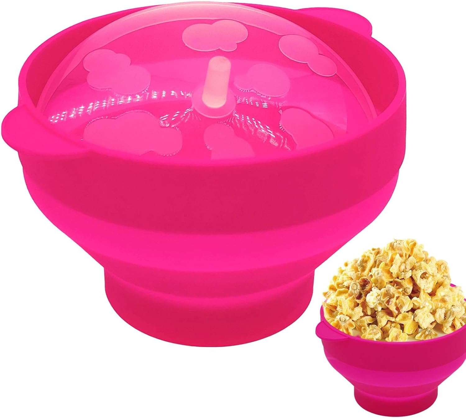 Collapsible Microwave Popcorn Bowl - Heat-Resistant & Family-Sized