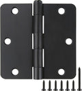 JIW Matte Black Door Hinges 3.5 Inch for Interior Doors