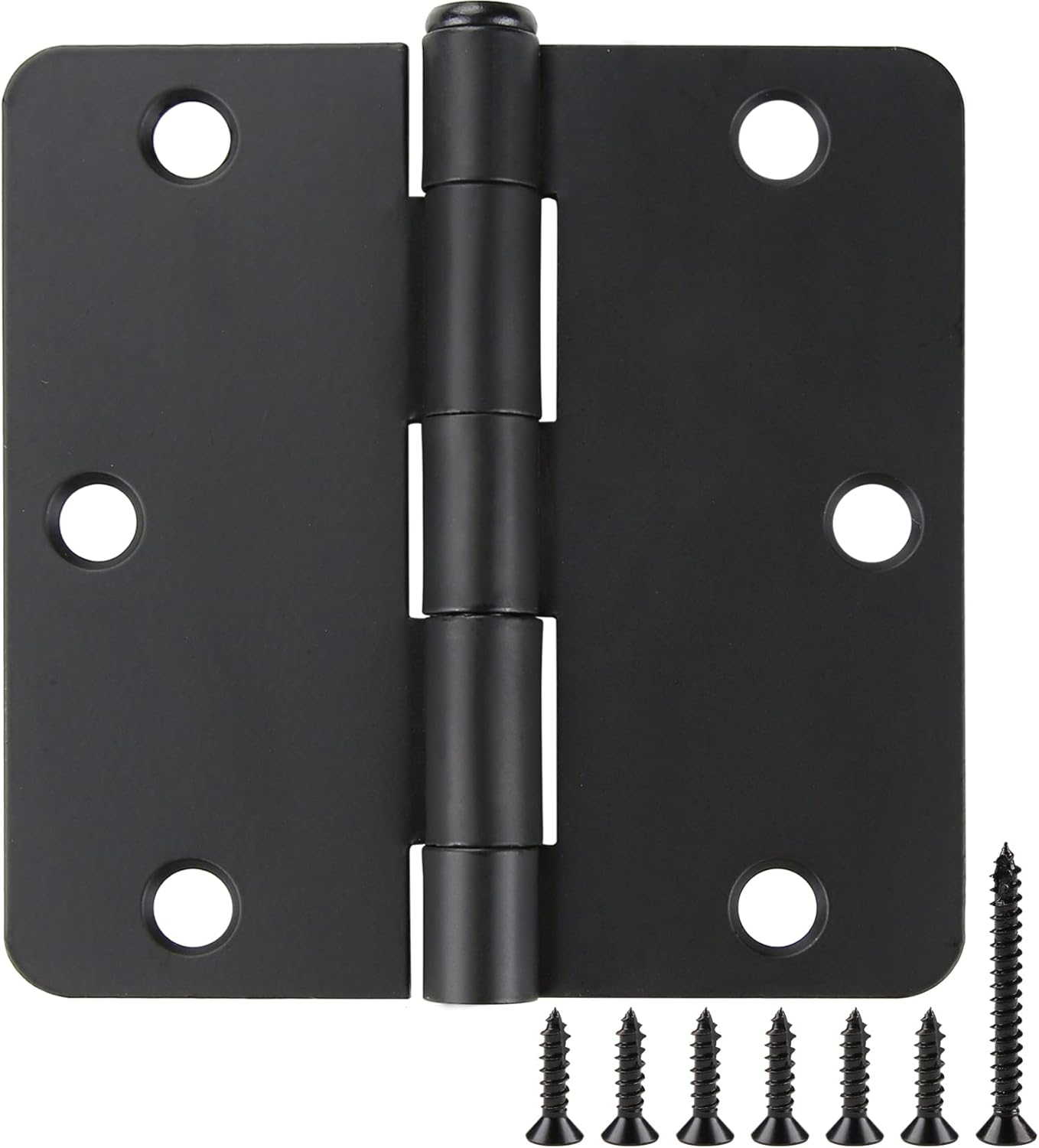 JIW Matte Black Door Hinges 3.5 Inch for Interior Doors