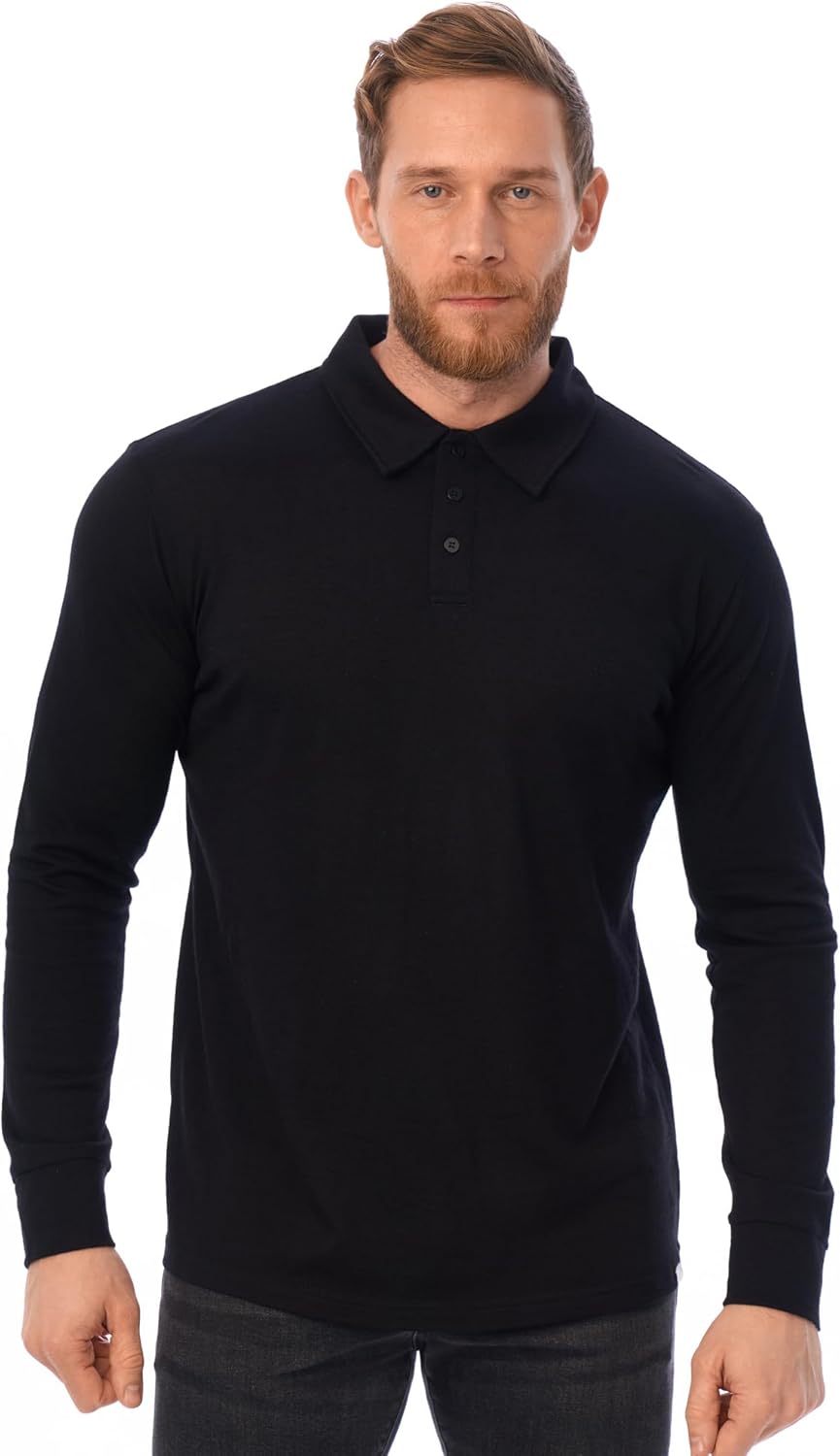 Merino Wool Polo Shirt Men - Lightweight Anti-Odor Comfort