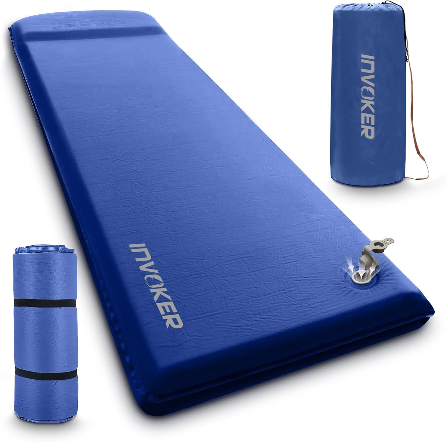 INVOKER Camping Sleeping Pad - Ultra-Thick Self-Inflating Comfort