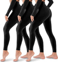 3 Pack Leggings for Women No See-Through High Waisted Tummy Control