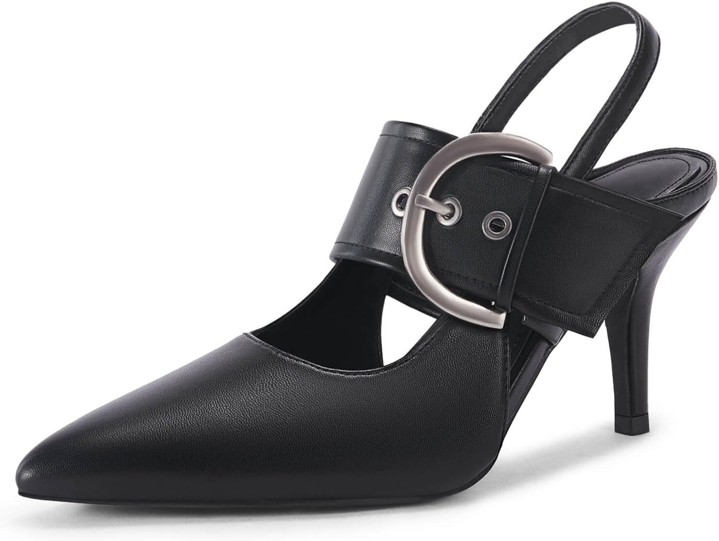 Coutgo Womens Slingback Pumps Closed Pointed Toe High Heels