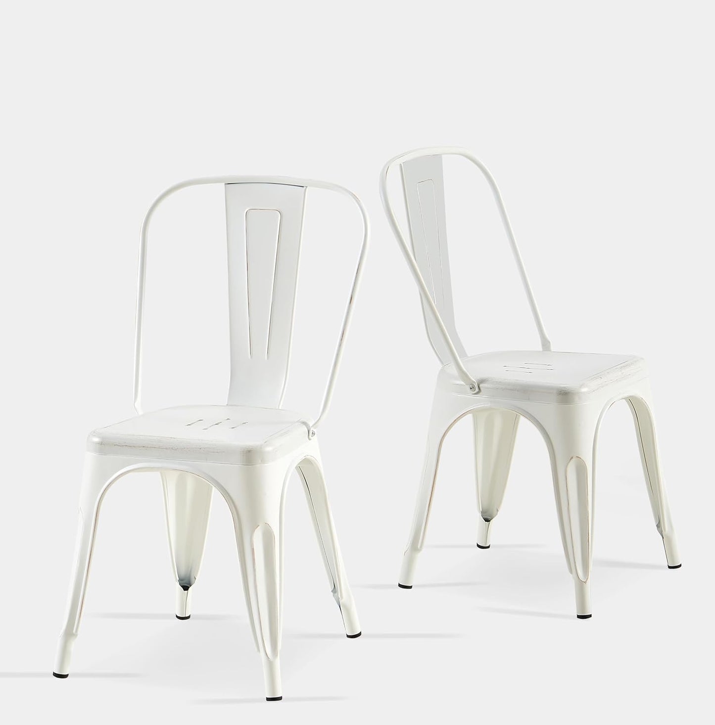 Metal Dining Chairs Set of 2 Stackable Bistro Chairs for Home