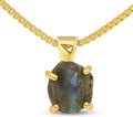 Genuine Raw pendant chain necklace - Raw birthstone pendant