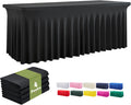 Stretch Tablecloth for 8 Foot Rectangle Tables - 4 Pack Black Fitted