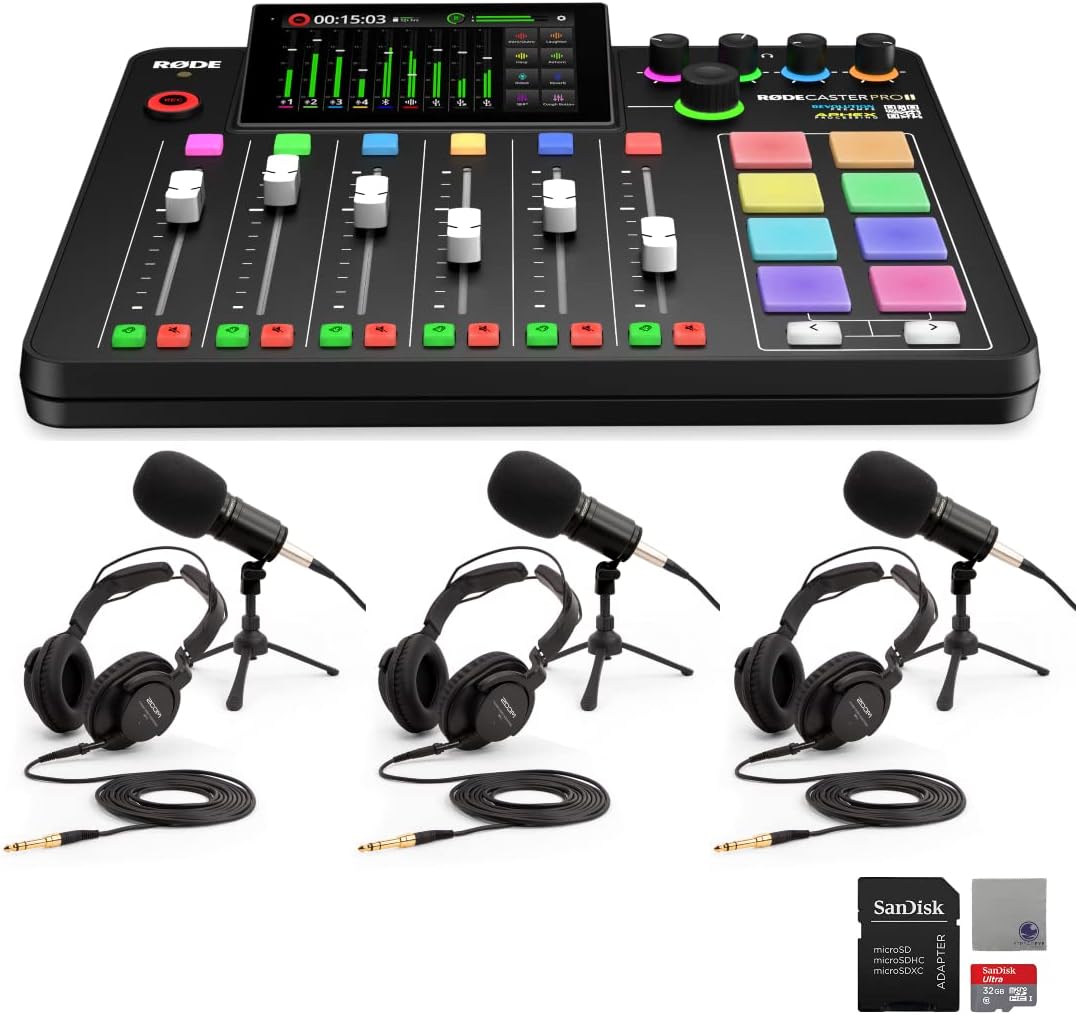 RODECaster Pro II Audio Production Studio with Mic Packs