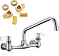 Wall Mount Faucet 8 in Center Commercial Kitchen Faucet - Durable 360