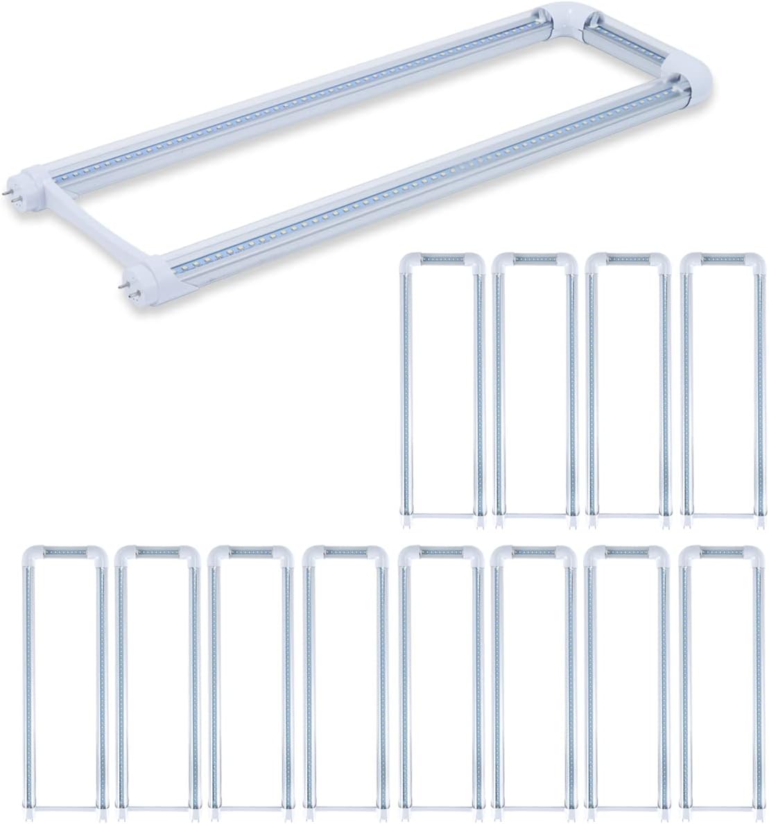 12-Pack U Bend LED Tube Light 2FT 24W for Fluorescent Replacement