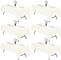 Elegant 6 Pcs Ivory Table Cloth for Rectangle Tables - 60 x 102 in