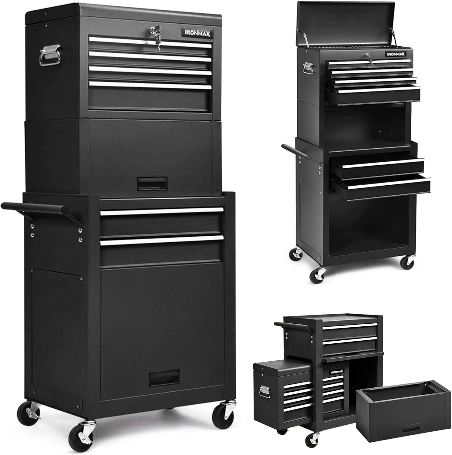 Goplus Tool Chest with Detachable Top and 6 Drawers for Storage
