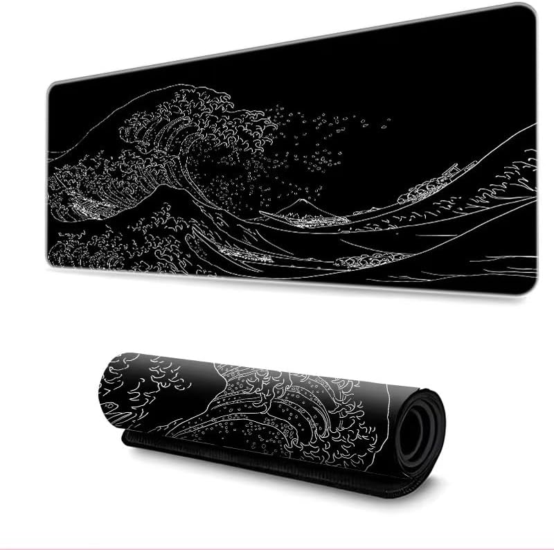Large Non-Slip Japanese Wave Gaming Mouse Pad