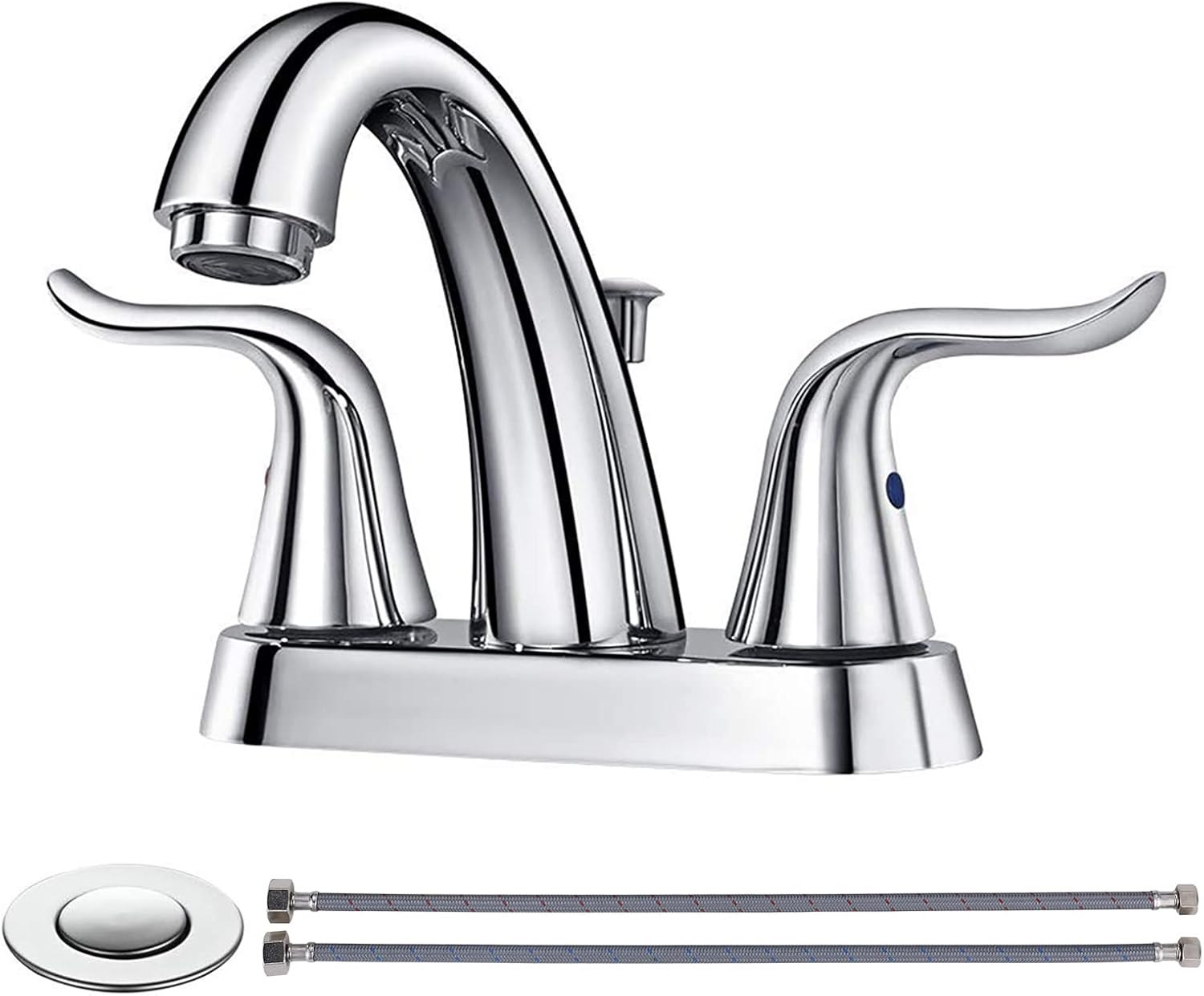 WOWOW Bathroom Faucet 2 Handle 4 Inch Centerset Sink Mixer Tap