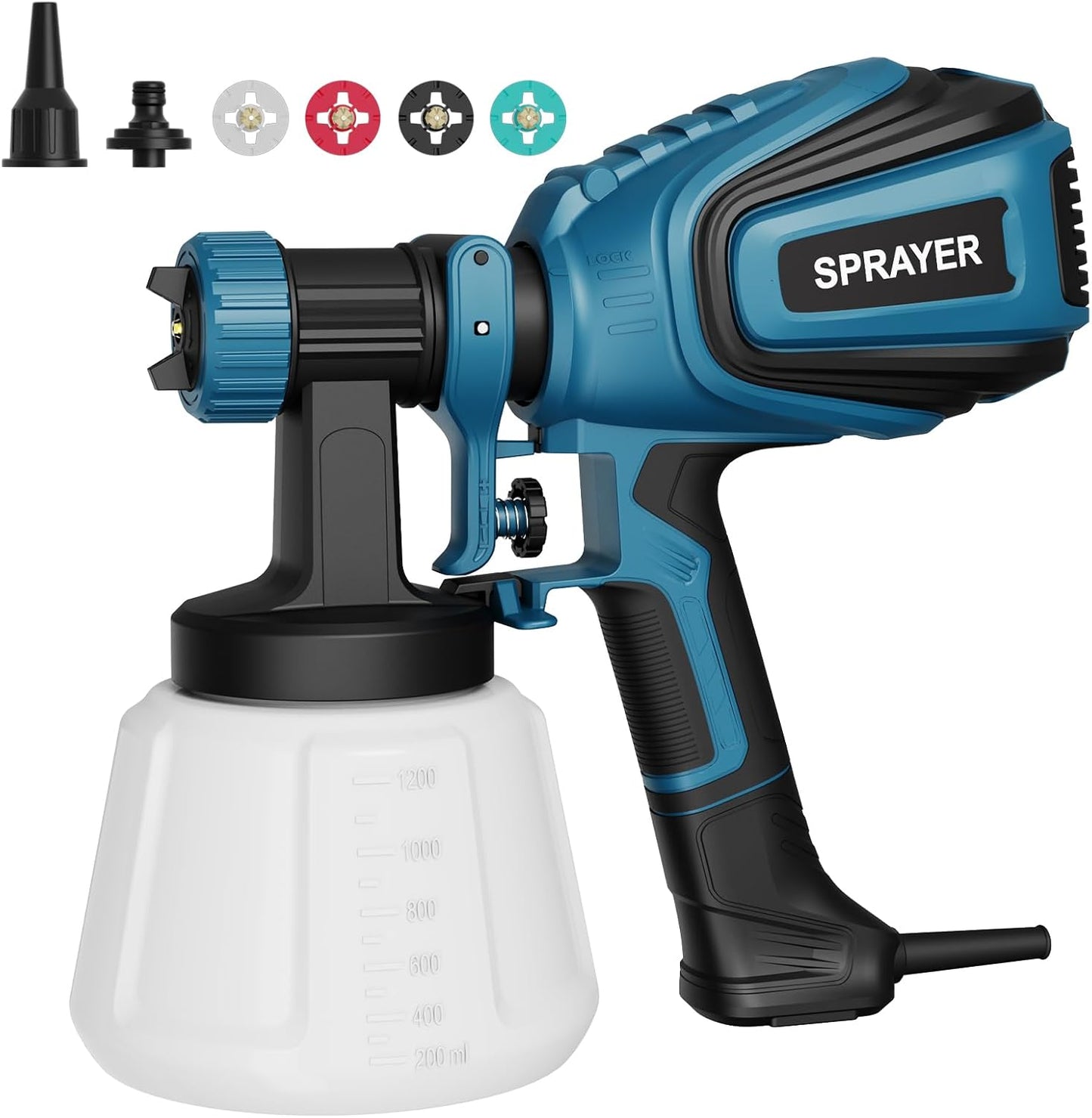 700W HVLP Paint Sprayer with 4 Nozzles for Easy Painting