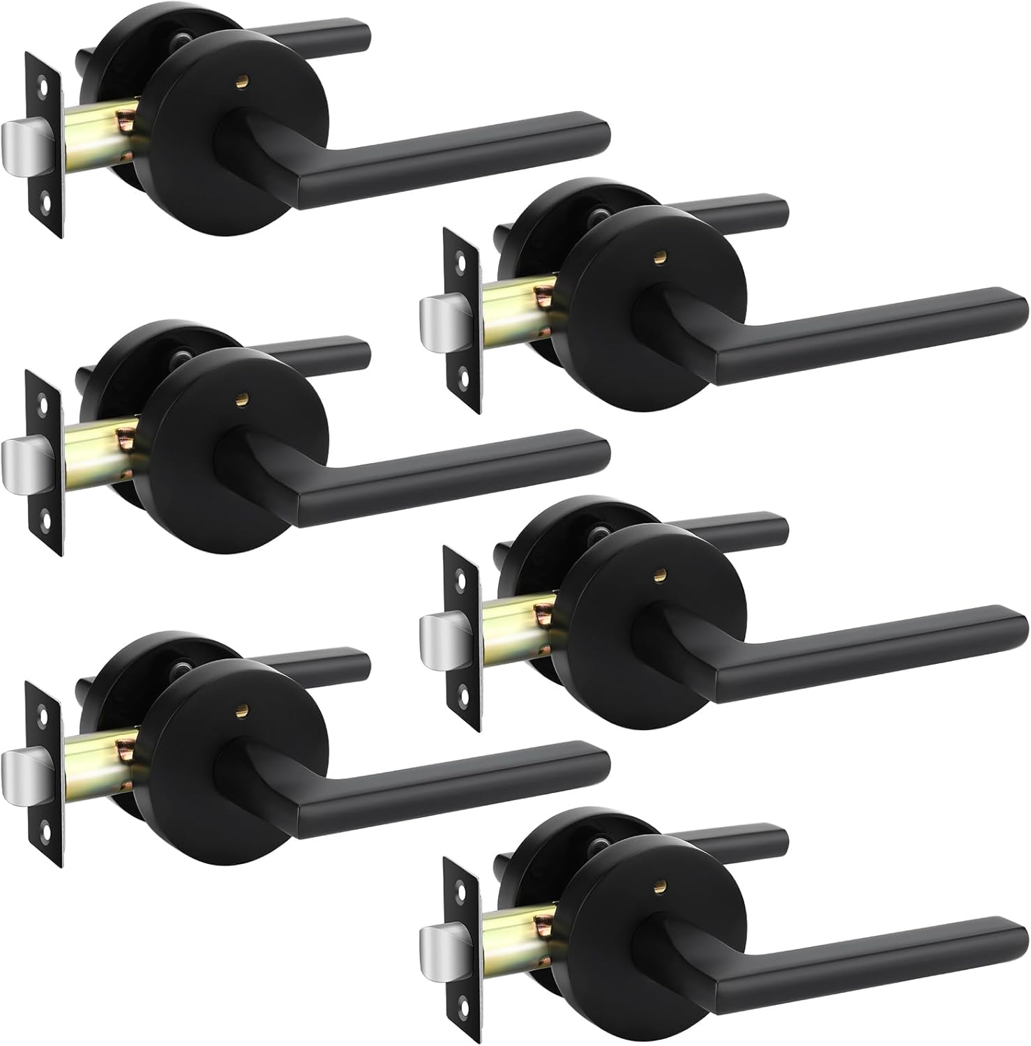Matte Black Privacy Door Handles for Bedroom and Bathroom Use