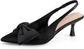 Women's Satin Bow Slingback Kitten Heels 2.4in - Elegant Comfort