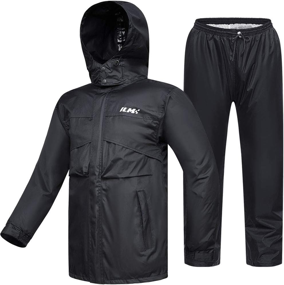 ILM Motorcycle Rain Suit for Men Waterproof Resistant Raincoat
