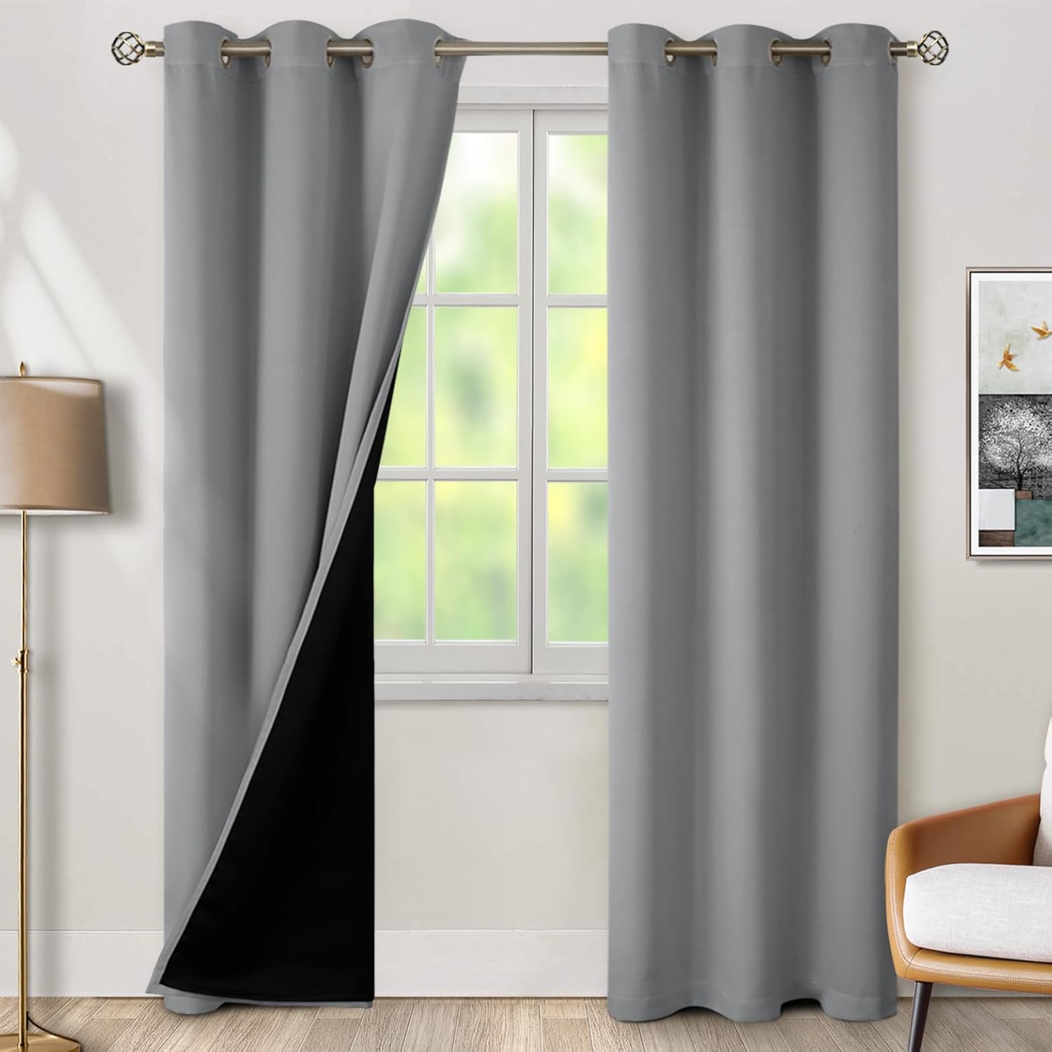BGment Thermal Insulated Blackout Curtains for Total Light Blocking