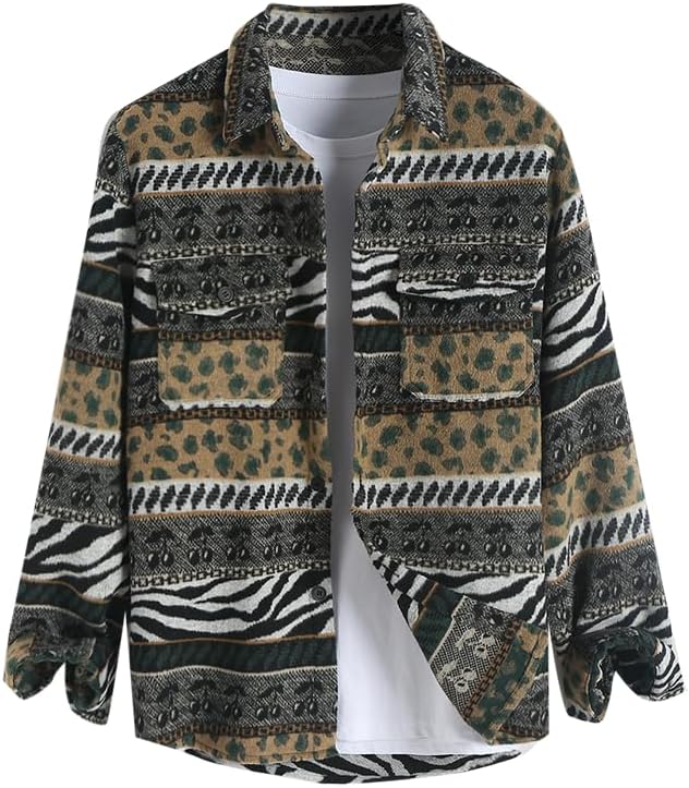 ZAFUL Mens Plaid Shirt - Classic Flannel Button Down Jacket