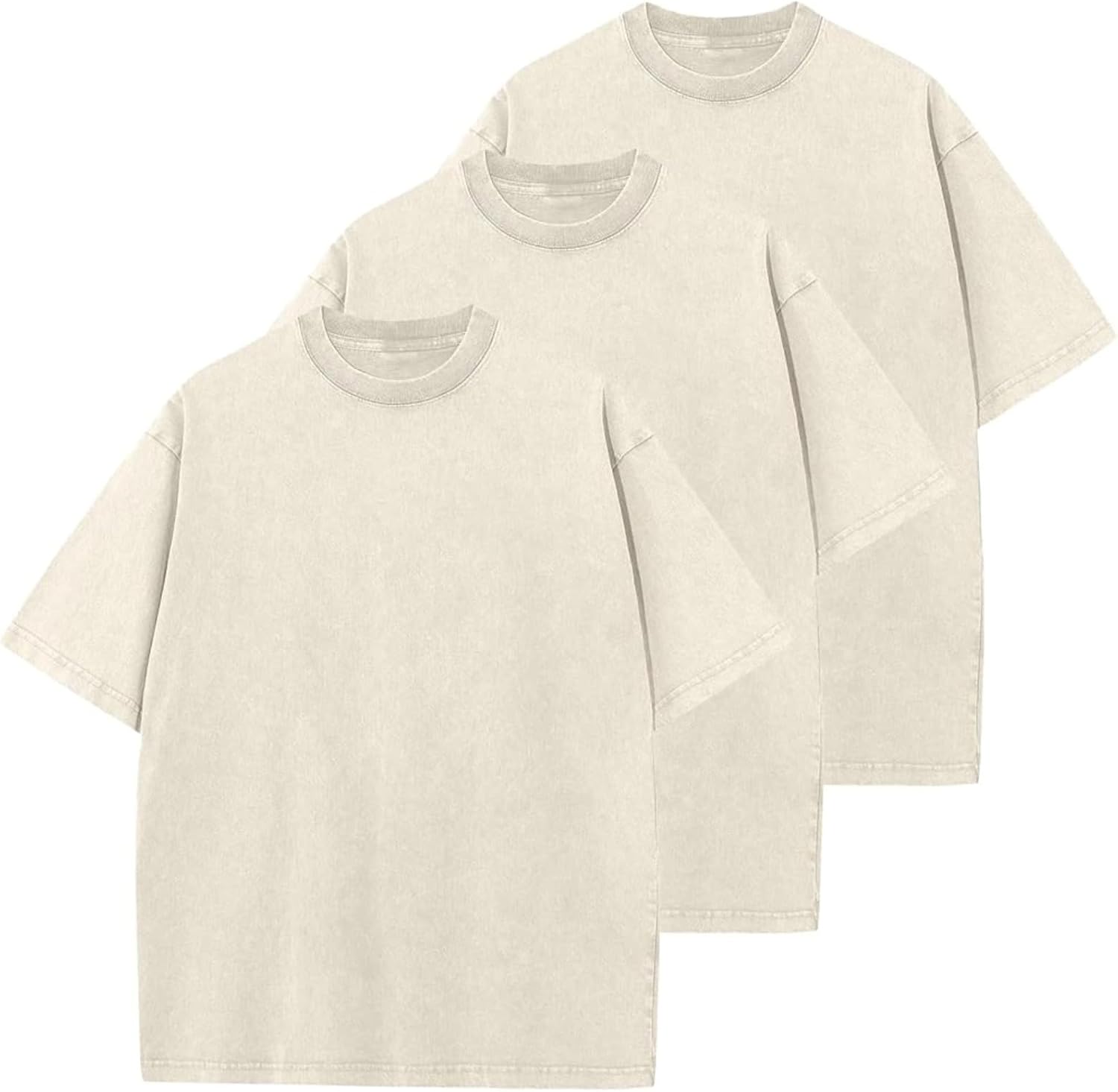 Men's Cotton T-Shirts Oversized Casual Loose Basic Tee Tops