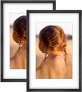 16X24 Picture Frame with Mat for 12X18 Photos - Black 2 Pack