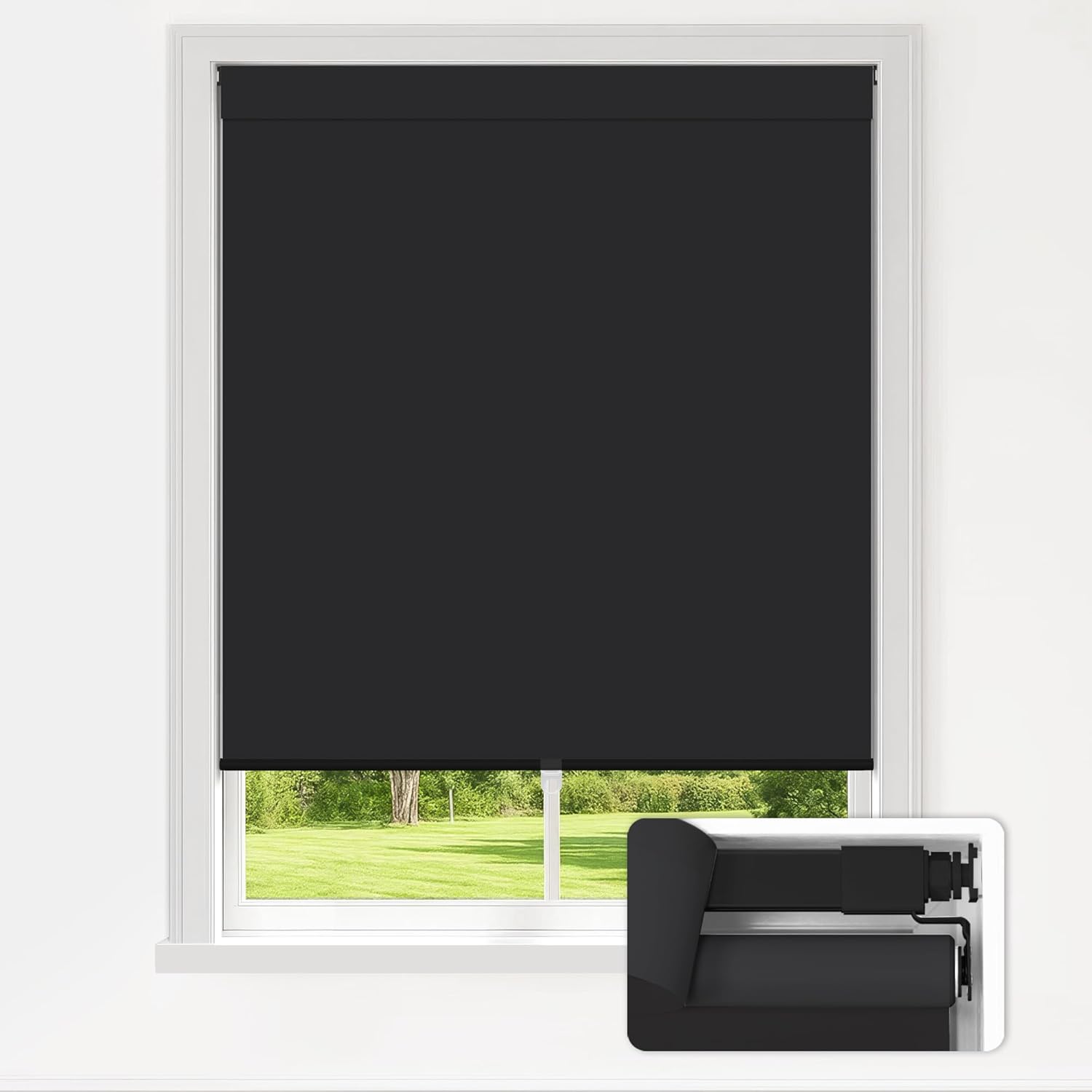 LazBlinds No Drill Blackout Roller Shades for Indoor Windows