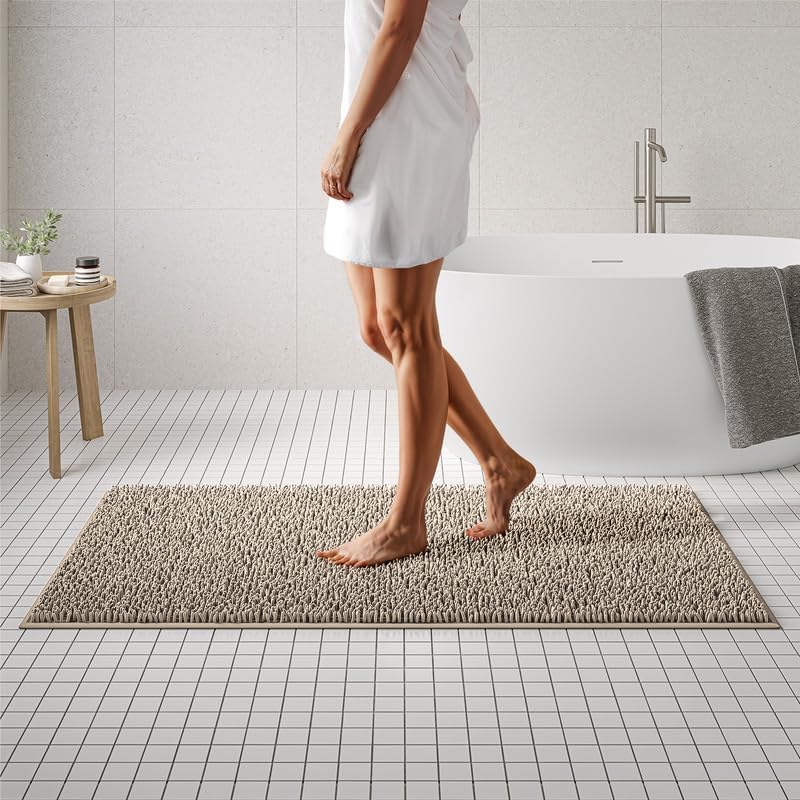 MAYSHINE Plush Shaggy Chenille Bath Mat for Ultimate Comfort