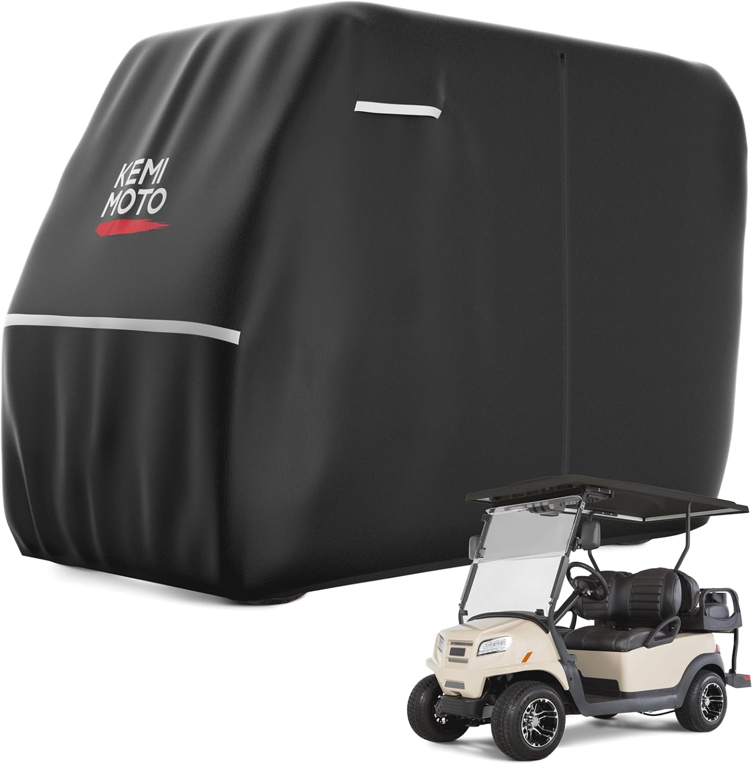 KEMIMOTO 600D Waterproof Golf Cart Cover for 2-4 Passengers