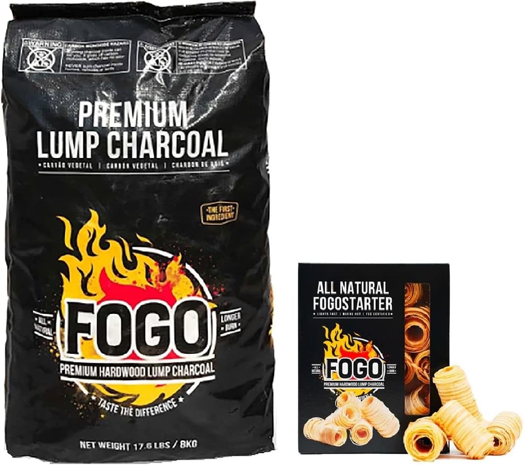 FOGO Premium Hardwood Lump Charcoal and Natural Fire Starters