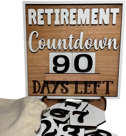 Retirement Countdown Wood Sign by Krista Custom Creations