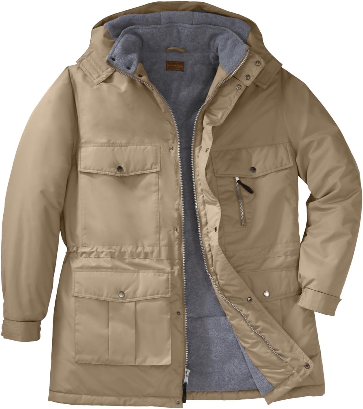 Boulder Creek Men's Big & Tall Fleece-Lined Parka with Hood