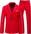 MOGU Mens 2 Piece Double Breasted Slim Fit Suit - Sharp Wedding Tuxedo