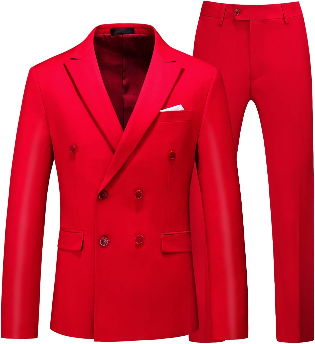 MOGU Mens Slim Fit Double Breasted Tuxedo Suit for Events