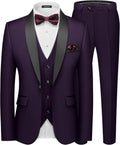 Men's Slim Fit 5 Piece Formal Suit Set - Shawl Lapel One Button