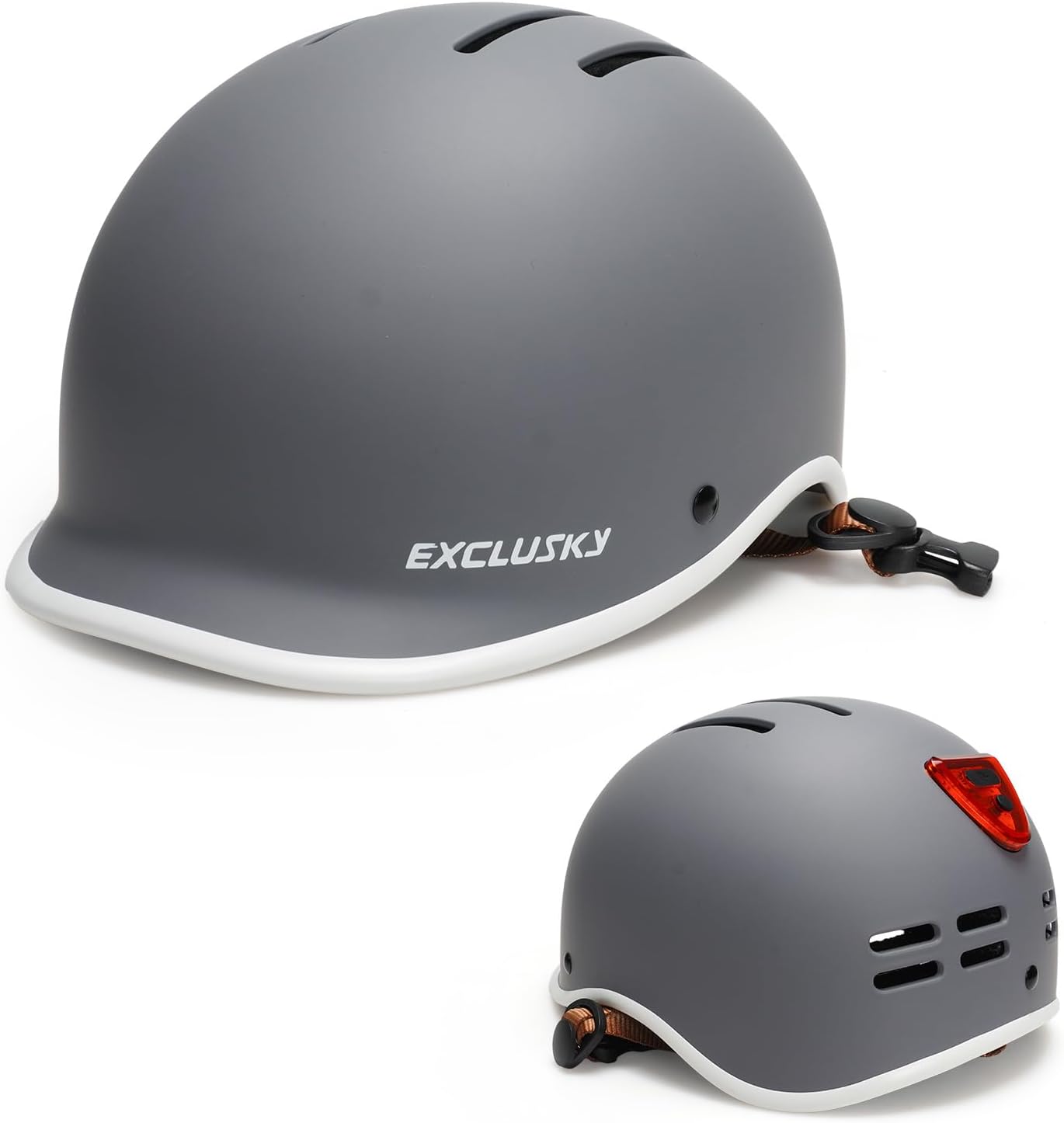 Exclusky Bike Helmet for Adults with USB Rechargeable Light