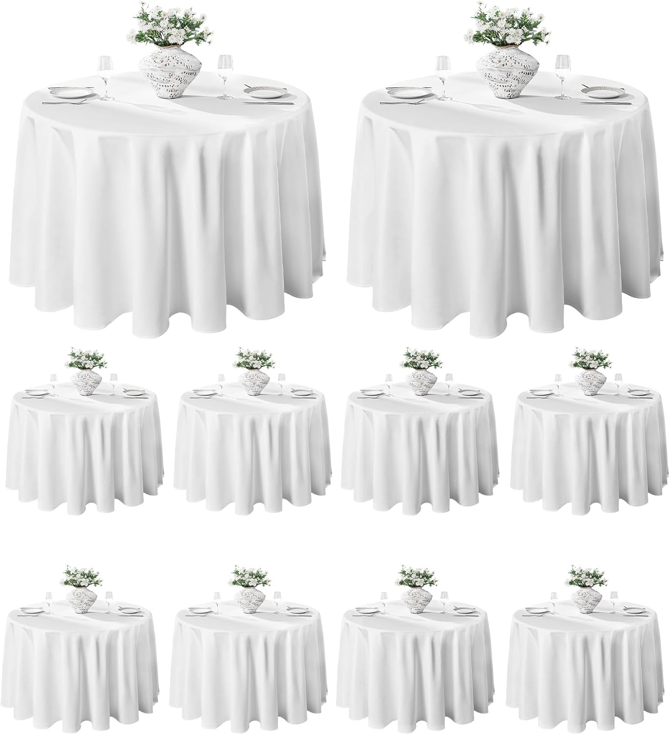 90 Inch Round Tablecloth Set for Dining and Party Events